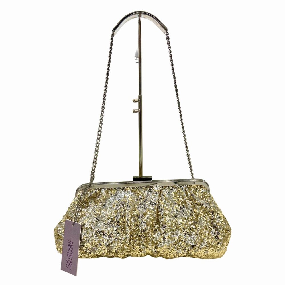NWT GOLD SILVER SEQUIN JENNIFER LOPEZ ISADORA EVENING BAG CLUTCH PURSE ORIG $89! - Picture 5 of 7
